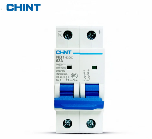 CHINT NB1-63DC 63A 500V DC Miniature Circuit Breaker (MCB)
