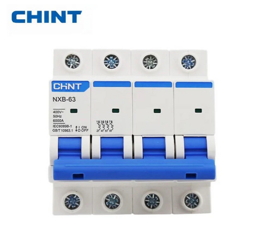 CHINT NXB-63 4P 3-Phase AC MCB Circuit Breaker 6kA – Reliable Miniature Circuit Breaker for Electrical Protection