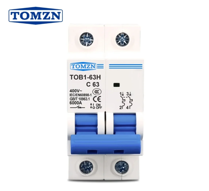 Tomzn 2P AC C Type MCB Circuit Breaker