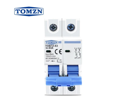 Tomzn 2P DC 1000V Solar Mini Circuit Breaker 16A, 20A, 32A, 63A