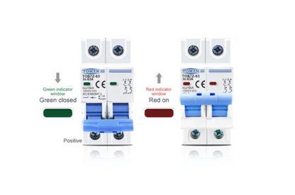 Tomzn 2P DC 1000V Solar Mini Circuit Breaker 16A, 20A, 32A, 63A