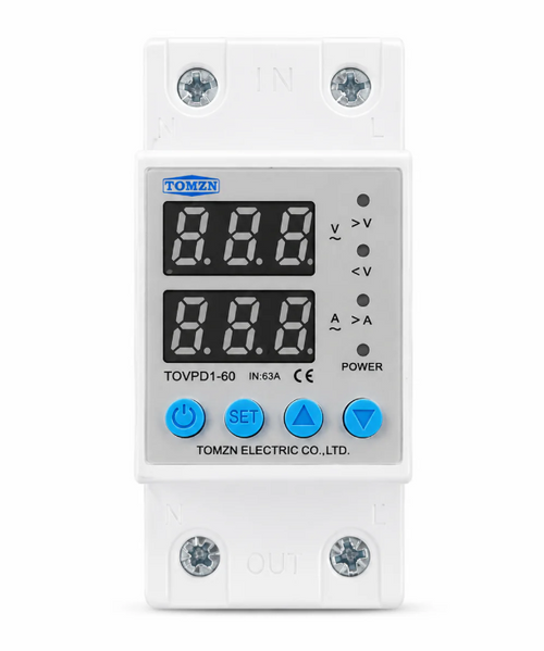 Tomzn 4th Gen 2IN1 Adjustable Over & Under Voltage Protector TOVPD1-63/TOVPD1-40 Colourful