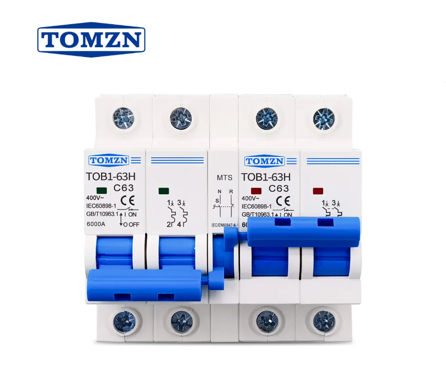 Tomzn AC 2P+2P MTS Dual power Manual transfer switch Circuit breaker MCB 50HZ/60HZ Change Over