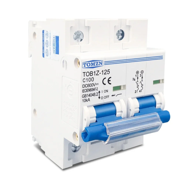 Tomzn 2P DC MCB Circuit Breaker 125A/100A